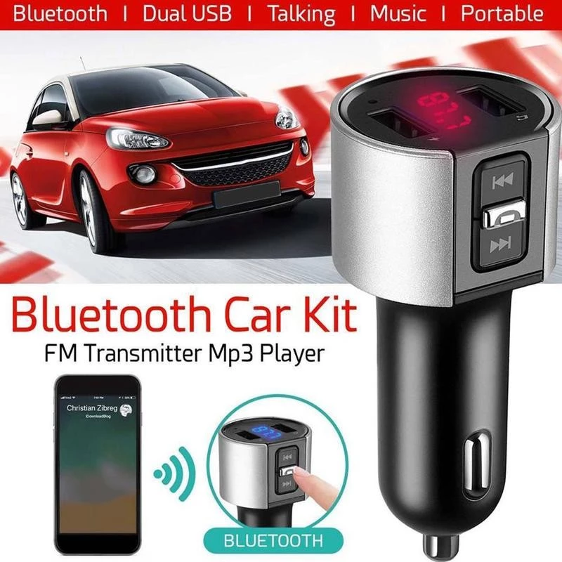 FM трансмитер AMIO с Bluetooth и LED екран FM-X20